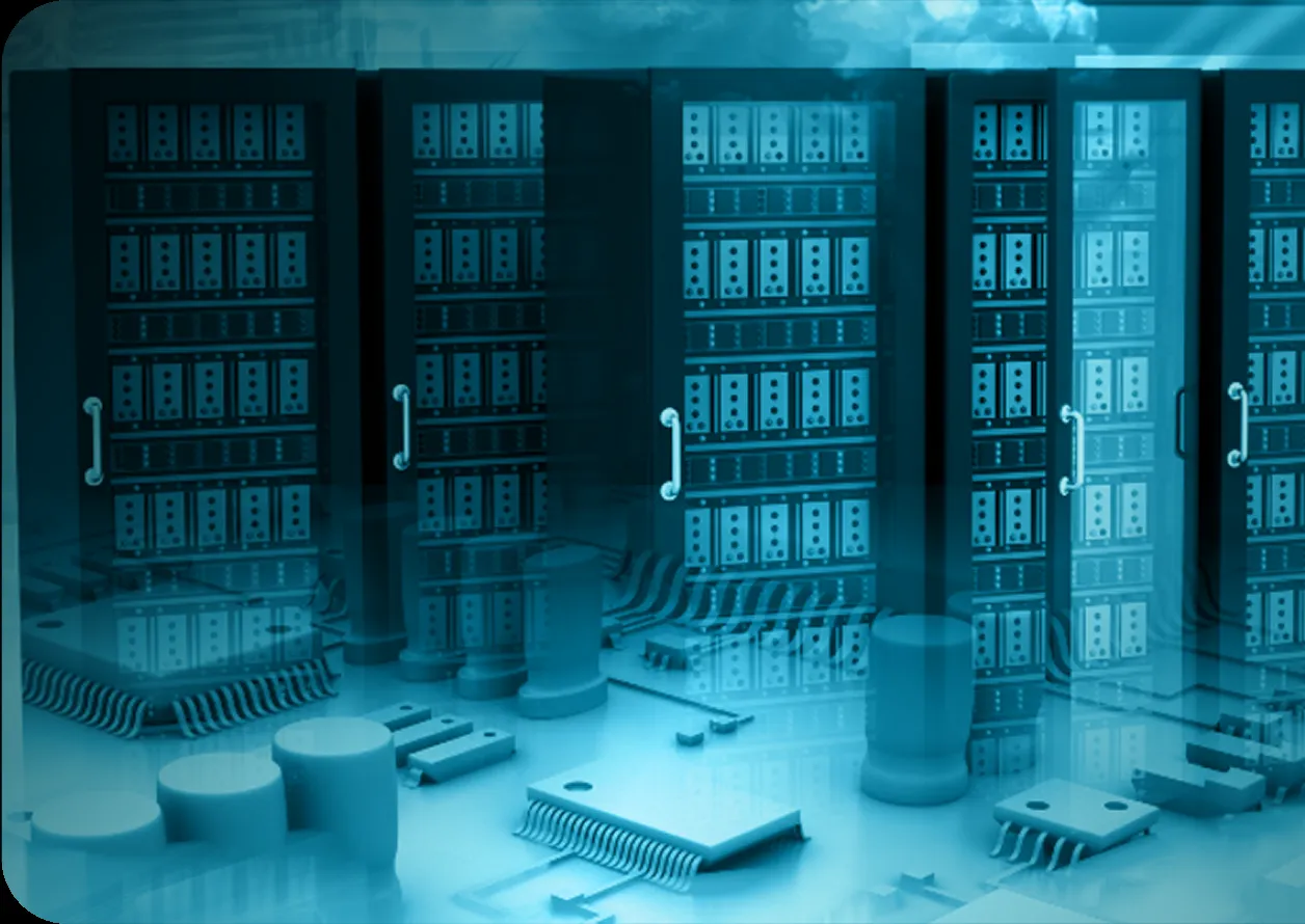 High-performance data servers representing scalable enterprise systems for market leaders